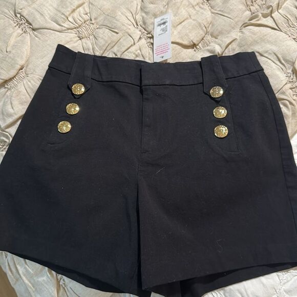 NWT Lilly Pulitzer Parrish 5” High Rise Shorts Gold Button Black Size 10 - Picture 3 of 6